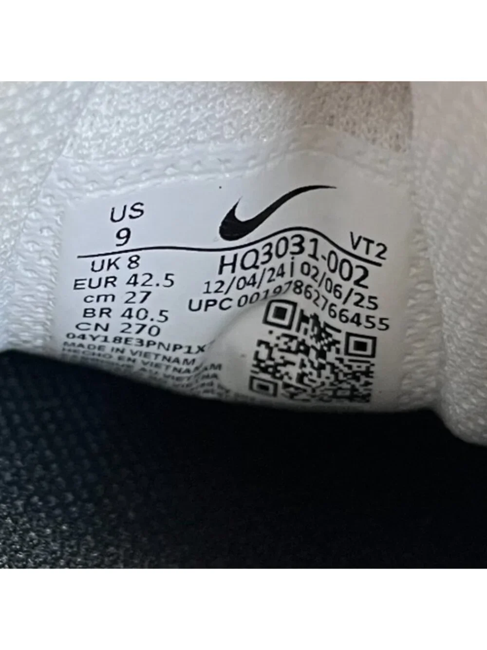Nike Air Pegasus 2005 Mens Size 9 White Black Silver Running Shoes Sneakers
